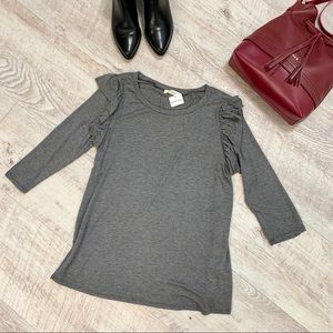 🆕 Promesa Ruffle Shoulder Long Sleeve Top, Sz M